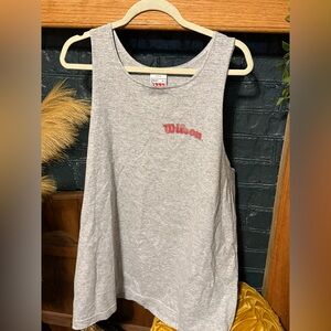 Wilson Heather Gray Muscle Tee with Red Logo